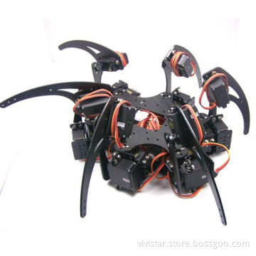 18DOF Six-feet 6Legged Intelligent Robot Spider Metal Frame Kit w/Bearing Silver